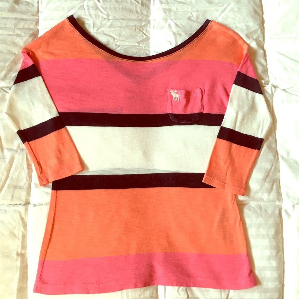 Abercrombie kids 3/4 sleeve striped tee size S